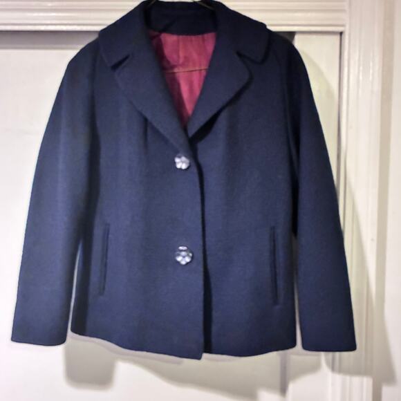 Vintage Betty Rose Navy Wool Blazer - USA Made - Picture 1 of 4